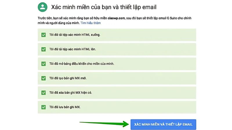 Hoàn tất và bắt đầu sử dụng