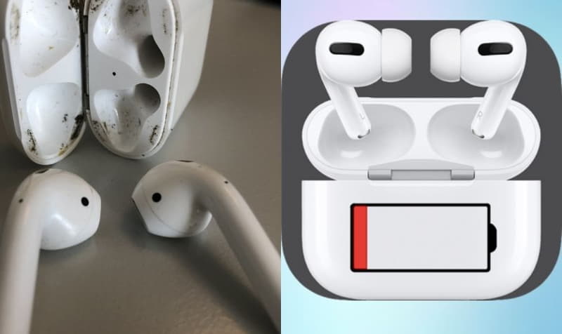 AirPods bị bám bụi là một nguyên nhân không kết nối được với thiết bị khác