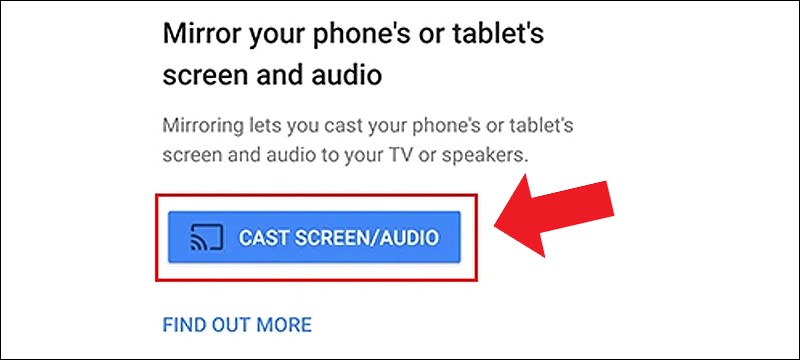 Lựa chọn Cast Screen/Audio để kết nối và trình chiếu